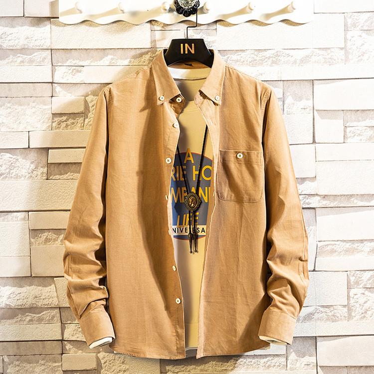 ■ 品名：メンズシャツ■ 素材：コール天+ポリエステル■ カラー：全9色■ サイズ：M-5XLnadeshikoの人気検索ワード：メンズシャツ 春 夏 秋 冬 シャツ 長袖 前開き ビジネス オフィス