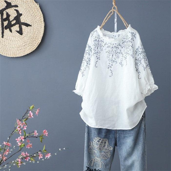 シャツ レディース プルオーバー ブラウス トップス ロングシャツ チュニック 春 夏 ゆったり 花柄 可愛い 20代 30代 40代 50代 シンプル おしゃれ 通勤 OL カットソー ブラウス シ