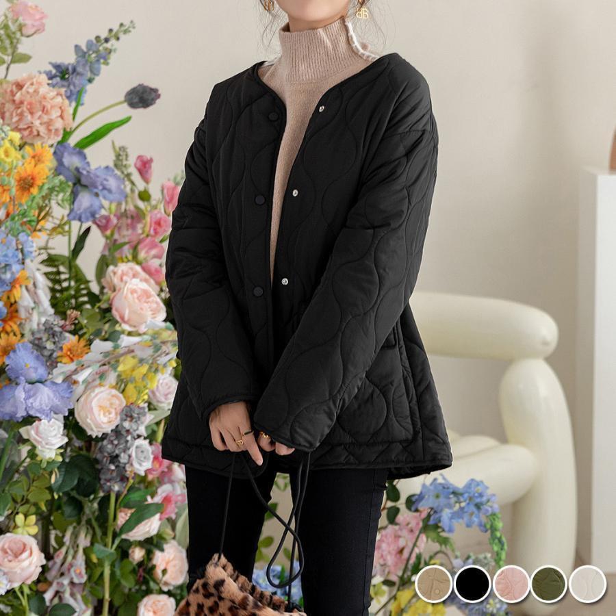 羽織 厚手 防寒 Vネック ポケット 両サイド スナップボタン フロントボタン ドロップショルダー OL 通勤 通学 普段使い 着回し■セット内容1点アウターカジュアルコーデに欠かせないキルティングジ