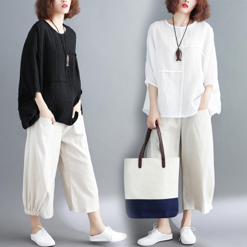 ■素材：綿麻 混■生地の厚さ：薄手■伸縮性：なし■サイズ（単位：cm）&starf;ッスF 着丈67 袖丈25 バス126 &starf;パツF 着丈82 ヒッ120 ウェス60-95